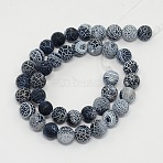 Weathered Agate Beads Strand, Grade A, Dyed, Round, Black, 4mm, Hole: 1mm, 14.3~14.5 inch(G-E403-79-4mm)