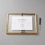 Alloy Photo Frame Stand, with Glass Window and Screwdriver, Rectangle, Golden, 136x190x11.5mm(AJEW-WH0077-110A)