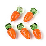 Handmade Lampwork Beads, Carrot, Dark Orange, 25.5~28x11~12mm, Hole: 1.2~1.6mm(LAMP-T022-27)