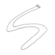 304 Stainless Steel Rolo Chains Necklace for Women, Stainless Steel Color, 17.83 inch(45.3cm)(STAS-E001-10P)