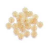 Zinc Alloy Pendants, Flower, Golden, 16x15.5x1.5mm, Hole: 2x1.5mm(PALLOY-D227-G)