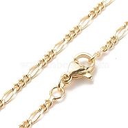 Brass Figaro Chains Necklace for Women, Cadmium Free & Lead Free, Real 18K Gold Plated, 17.52 inch(44.5cm)(X-NJEW-P265-28G)