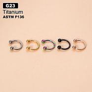 G23 Titanium Circular/Horseshoe Barbell Nose Rings, Rainbow Color, 10mm, Pin: 1.2mm(WGFD71D-10)