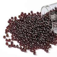 TOHO Round Seed Beads, Japanese Seed Beads, (330) Gold Luster Rust, 8/0, 3mm, Hole: 1mm, about 222pcs/bottle, 10g/bottle(SEED-JPTR08-0330)