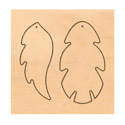 Wood Cutting Dies, with Steel, for DIY Scrapbooking/Photo Album, Decorative Embossing DIY Paper Card, Leaf Pattern, 10x10x2.4cm(DIY-WH0169-22)