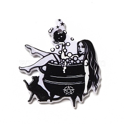 Double-sided Printed Acrylic Pendants, Magic Theme Charm, Human, 37.5x32.5x2.5mm, Hole: 1.8mm(SACR-F005-06B)