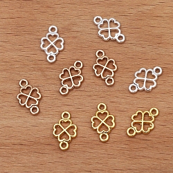 Chinese Style Alloy Connector Charms, Clover, Golden, 12x7mm(OHAR-PW0003-119F-G)