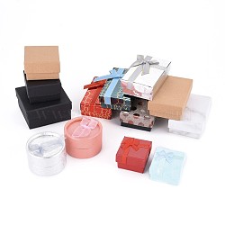 Cardboard Jewelry Boxes, Mixed Shapes, Mixed Color, 4~7.2x4~8.2x2.7~3.7cm(CBOX-XCP0002-05)