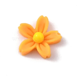 Flower Opaque Resin Cabochons, for Jewelry Making, Orange, 7x7.5x2mm(FIND-WH0034-98D)