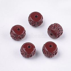 Synthetic Coral Beads, Dyed, Rondelle, Brown, 12~12.5x9.5mm, Hole: 1.8mm(CORA-S027-17C)