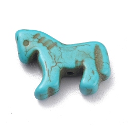 Synthetic Turquoise Gemstone Pendants, Dyed, Horse, Turquoise, 18x21.5x5mm, Hole: 1.2mm(G-B015-02)