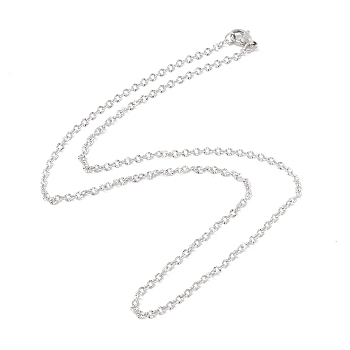 304 Stainless Steel Rolo Chains Necklace for Women, Stainless Steel Color, 17.83 inch(45.3cm)