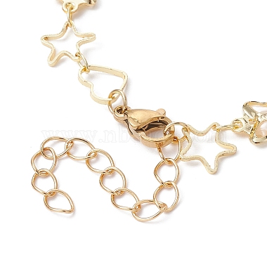 Handmade Butterfly Starfish Heart Brass Link Chain Bracelet Making(AJEW-JB01150-19)-3