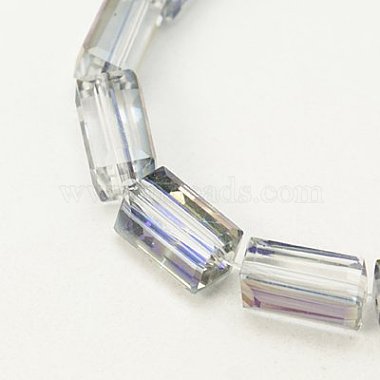 12mm Clear Cuboid Electroplate Glass Beads