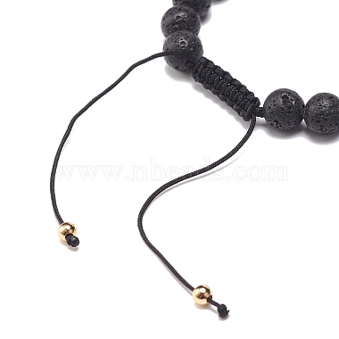 Natural Lava Rock & Acrylic Braided Bead Bracelet(BJEW-JB08554-05)-5