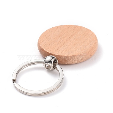 Natural Wood Keychain(HJEW-P008-04)-2
