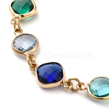 Colorful Glass Link Chain Bracelets(BJEW-B075-02)-2