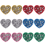 12Pcs 6 Colors Heart Computerized Embroidery Cloth Self Adhesive Patches, Stick On Patch, Costume Accessories, Appliques, Mixed Color, 65x72x2mm, 2pcs/color(DIY-CY0001-24)