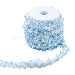 12.85 Yards Polyester Ribbon, for Clothes Decoration, 1Pc Plastic Empty Spools, Light Sky Blue, 5/8 inch(15mm)(DIY-FH0010-24A)