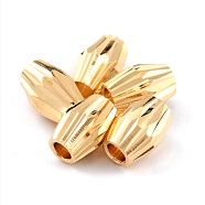Brass Beads, Long-Lasting Plated, Bicone, Real 24K Gold Plated, 7x5mm, Hole: 2mm(KK-O133-012B-G)