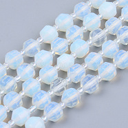 Opalite Beads Strands, Round, Faceted, 7~8x8mm, Hole: 1.2mm, about 38~40pcs/strand, 14.76~15.16 inch(37.5~38.5cm)(X-G-R482-31-8mm)