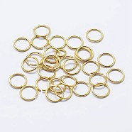 925 Sterling Silver Open Jump Rings, Round Rings, Golden, 6x0.9mm, Inner Diameter: 4mm, about 93pcs/10g(STER-F036-02G-0.9x6mm)