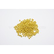 12/0 Electroplate Glass Seed Beads, Round Hole Rocailles, Golden Plated, 2x2mm, Hole: 0.5mm(SEED-Q003-3)