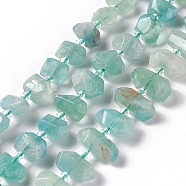 Natural Fluorite Beads Strands, Faceted, Nuggets, 9.5~10x13~21x10mm, Hole: 2mm, about 29~30pcs/strand, 16.14~16.54 inch(41~42cm)(G-F719-22)