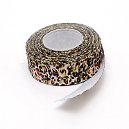 Polyester Ribbon, Leopard Print Theme Pattern, for Gift Wrapping, Floral Bows Crafts Decoration, Colorful, 1 inch(25mm), about 10yards/roll(OCOR-TAC0009-22A-08)