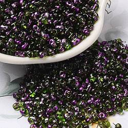 Spray Painted Glass Seed Beads, Peanut, Orchid, 4~5x2~2.5x2~2.5mm, Hole: 0.8~0.9mm, about 8500pcs/pound(SEED-F005-07A-04)