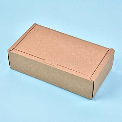 Kraft Paper Gift Box, Folding Boxes, Rectangle, BurlyWood, Finished Product: 22x12x6.1cm, Inner Size: 20x10x6cm, Unfold Size: 40x50.2x0.03cm and 31.6x31x0.03cm(CON-K006-07E-01)
