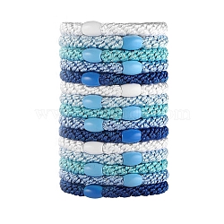 Elastic Fibre Hair Ties, for Girls or Women, Sky Blue, 53mm, 15pcs/set(PW-WG57551-01)