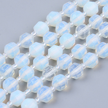 Opalite Beads Strands, Round, Faceted, 7~8x8mm, Hole: 1.2mm, about 38~40pcs/strand, 14.76~15.16 inch(37.5~38.5cm)