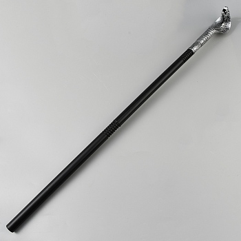 Snake Head Plastic Magic Wands, Halloween Cosplay Party Decorations, Antique Silver, 815x75.5x55mm