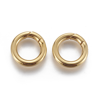 304 Stainless Steel Spring Gate Rings, O Rings, Ring, Golden, 10 Gauge, 15x2.5mm, Inner Diameter: 9mm