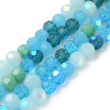 Deep Sky Blue Round Glass Beads