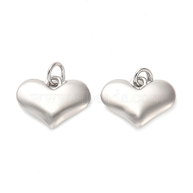 Real Platinum Plated Heart Brass Charms