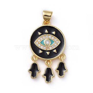 Pendentifs avec zircon cubiques à micro-pavés en laiton(KK-G363-22G)-2