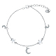 925 Sterling Silber Pavé klare Zirkonia Stern Mond schöne Fee Charme Armbänder(NI1080)-1