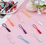 100Pcs 10 Styles PP Zipper Pull Rope, for Luggage Suitcase Backpack Jacket Bags Coat, Mixed Color, 67~69x9x5mm, 10pcs/style(FIND-LP0007-20)