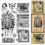 PVC Stamps, for DIY Scrapbooking, Photo Album Decorative, Cards Making, Stamp Sheets, Film Frame, Skeleton, 21x14.8x0.3cm(DIY-WH0371-0067)