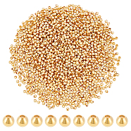 Elite Brass Round Spacer Beads, Real 18K Gold Plated, 2mm, Hole: 1mm, about 1830pcs(KK-PH0006-40C)