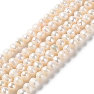 Natural Cultured Freshwater Pearl Beads Strands, Potato, Grade A, PapayaWhip, 6~7x5~6mm, Hole: 0.6mm, about 61pcs/strand, 13.86~13.98 inch(35.2~35.5cm)(PEAR-E018-72)