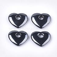 Non-magnetic Synthetic Hematite Pendants, Heart, 29.5x30x8mm, Hole: 8mm(G-T125-08)