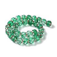 Transparent Glass Enamel Beads Strand, Round, Medium Sea Green, 12.5x11.5mm, Hole: 1.6mm, about 30pcs/strand, 13.78 inch(35cm)(GLAA-G107-04B)