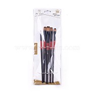 Nylon Hair Oil Paint Brush Pen, with Aluminium Tube, Black, 180~195x5~9mm, 5pcs/set(AJEW-L072-50A)