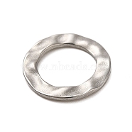 304 Stainless Steel Linking Rings, Textured Flat Ring, Stainless Steel Color, 15x1.5mm, Inner Diameter: 10mm(STAS-G344-14P)