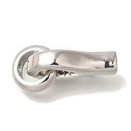 Brass Fold Over Clasps, Ring, Platinum, 21mm, Round: 9.5x9.5x3mm, Clasp: 16.5x9.5x4mm(KK-K389-015P)