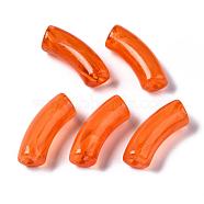 Acrylic Beads, Imitation Gemstone, Curved Tube, Coral, 34.5x13x11mm, Hole: 3.5mm, about 155pcs/500g(SACR-S678-013)