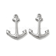 304 Stainless Steel Pendants, Anchor Charms, Stainless Steel Color, 23.5x17x4mm, Hole: 1.8mm(STAS-P319-48P)